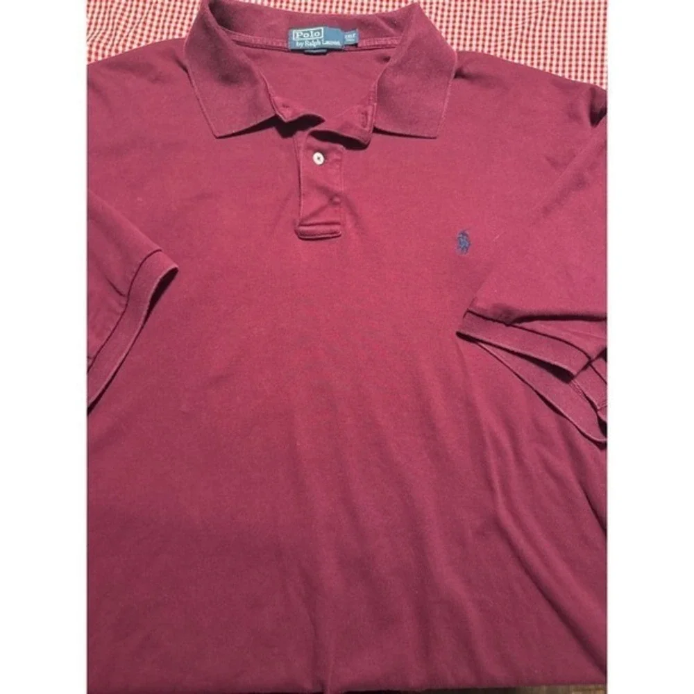 Polo Ralph Lauren Mens 2XLT Tall Burgundy Short Sleeve Classic Fit Polo Shirt